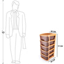 1151 5tier Plastic Modular Drawer System For Multiple Use (Brown colour) - 