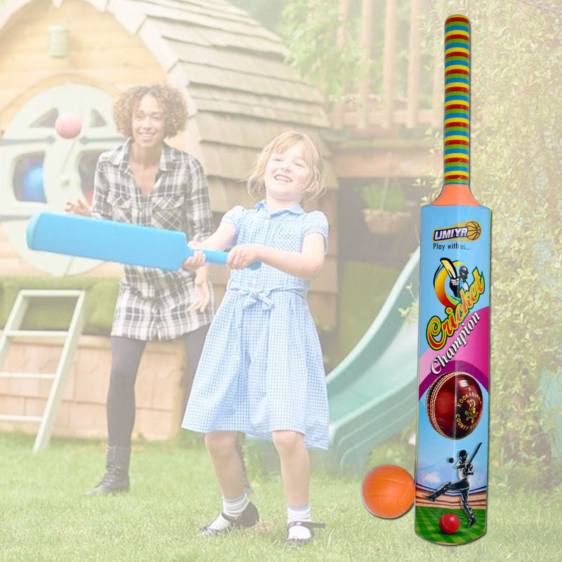 8001 Plastic Cricket Bat and Ball Toy for Kids, Bat Ball Set for Boys and Girls