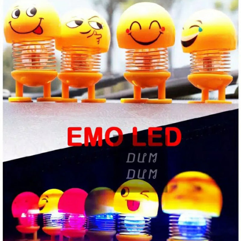 4714  Emoji Shake Car Dashboard Doll Dance for Car interior Decoration With LED Light