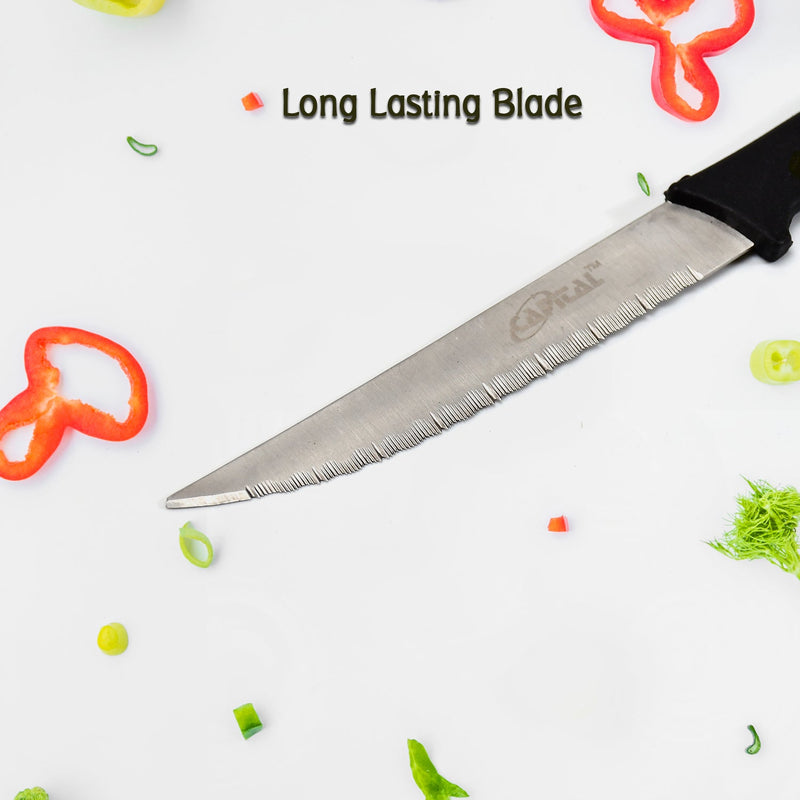 2373 Stainless Steel knife and Kitchen Knife with Black Grip Handle. 