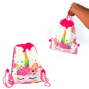 4878 Print Drawstring Backpack, String Bag Cinch Water Resistant Nylon Beach Bag for Gym Shopping Sport Yoga 