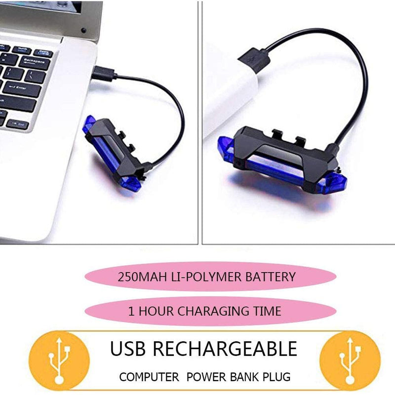 1617 Rechargeable Bicycle Front Waterproof LED Light (Blue) - 