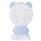 7632 MINI PORTABLE FAN USB RECHARGEABLE HANDHELD BEAR STYLE COLOR CHANGING LED LIGHT POCKET DESK LIGHT FAN 