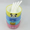 4816 Plastic Animal Cartoon Colorful Plastic Bowl set,  4 Pieces Bowl with 4 Spoons for Kids (Assorted Color)