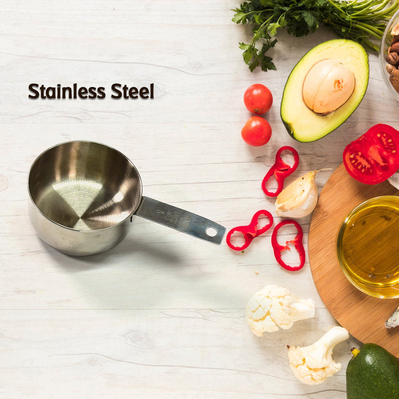 2111 Oil Measuring Cup Stainless Steel. Measuring Cup with Handles. 1Pc 250Ml 