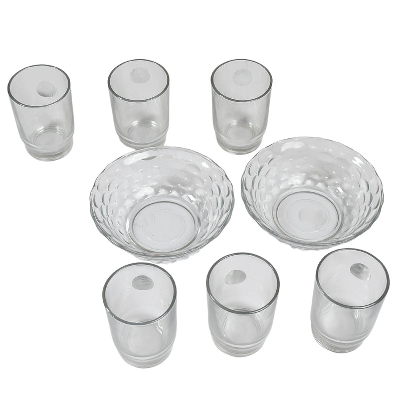 5292 Bowl & Glass Set Best Serving Set 2 Bowl & 6 Glass Set For Home & Kitchen Use 