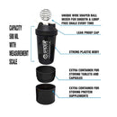 1771 SHAKER BOTTLE FOR GYM|GYM SHAKER|SIPPER BOTTLE|BPA-FREE AND 100% LEAK-PROOF PROTEIN SHAKER BOTTLE WITH 2 EXTRA STORAGE COMPARTMENT (500ML SHAKER) 