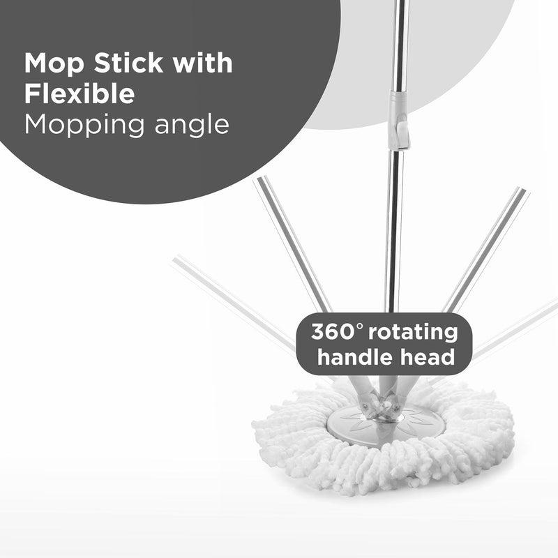 1166 Spin Mop with Big Wheels and Stainless Steel Wringer, Bucket Floor Cleaning High Quality Bucket 