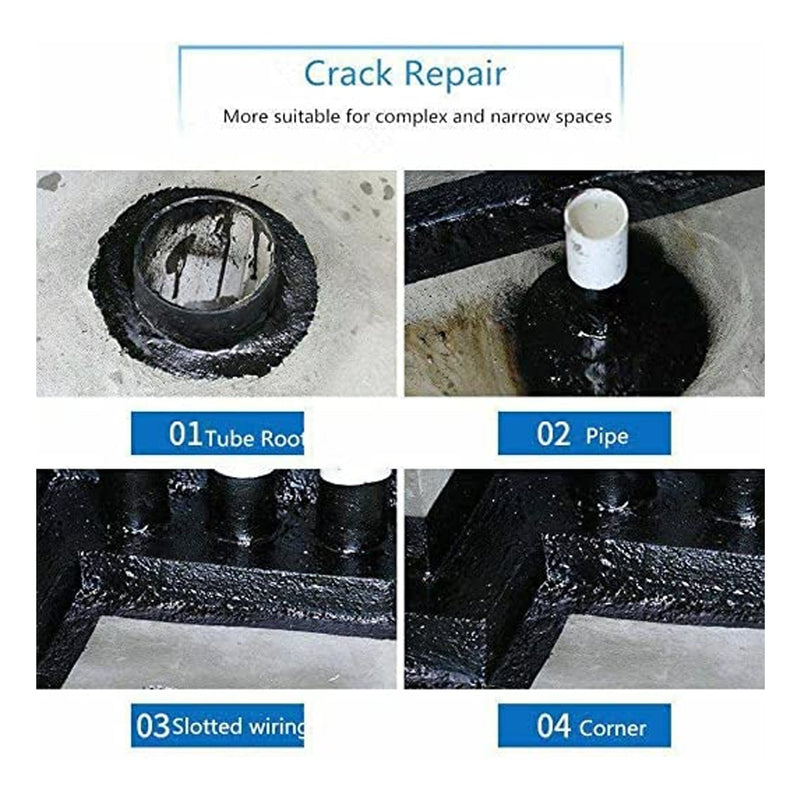 1332 Waterproof Leak Filler Spray Rubber Flexx Repair & Sealant - Point to Seal Cracks Holes Leaks Corrosion More for Indoor Or Outdoor Use Black Paint (450 Ml) 