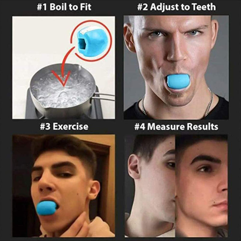 6128 DARK BLUE JAW EXERCISER USED TO GAIN SHARP AND CHISELLED JAWLINE EASILY AND FAST. 