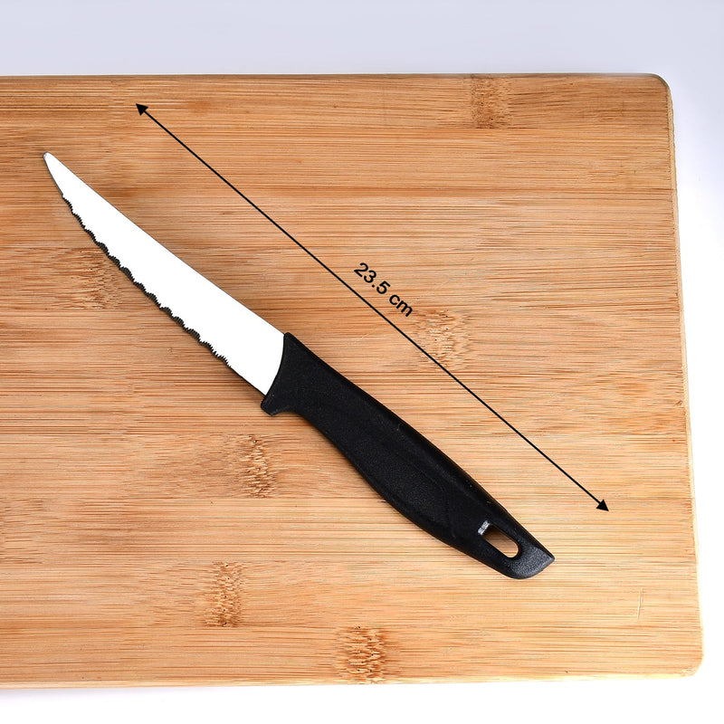 2373 Stainless Steel knife and Kitchen Knife with Black Grip Handle. 