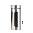 2360 Stainless Steel Jar With Visible Container Glass Window & Airtight Lid (800ml) - 