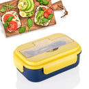 2809A LUNCH BOX 3CELLS PLASTIC LINER LUNCH CONTAINER, PORTABLE TABLEWARE SET FOR KID ADULT STUDENT CHILDREN KEEP FOOD WARM 