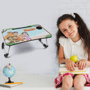 7696 Chhota Bheem Design Foldable Bed Study Table Portable Multifunction Laptop Table Lapdesk for Children Bed Foldable Table Work Office Home with Tablet Slot & Cup Holder 