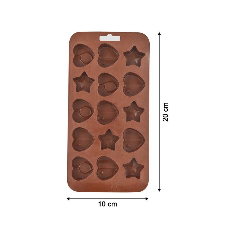 7614 Silicone Food Grade Reusable Non-Stick Multi Shape 15 Cavity Chocolate Mold