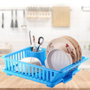 1134 3 in 1 Large Durable Kitchen Sink Dish Rack/Drainer Washing Basket with Tray
