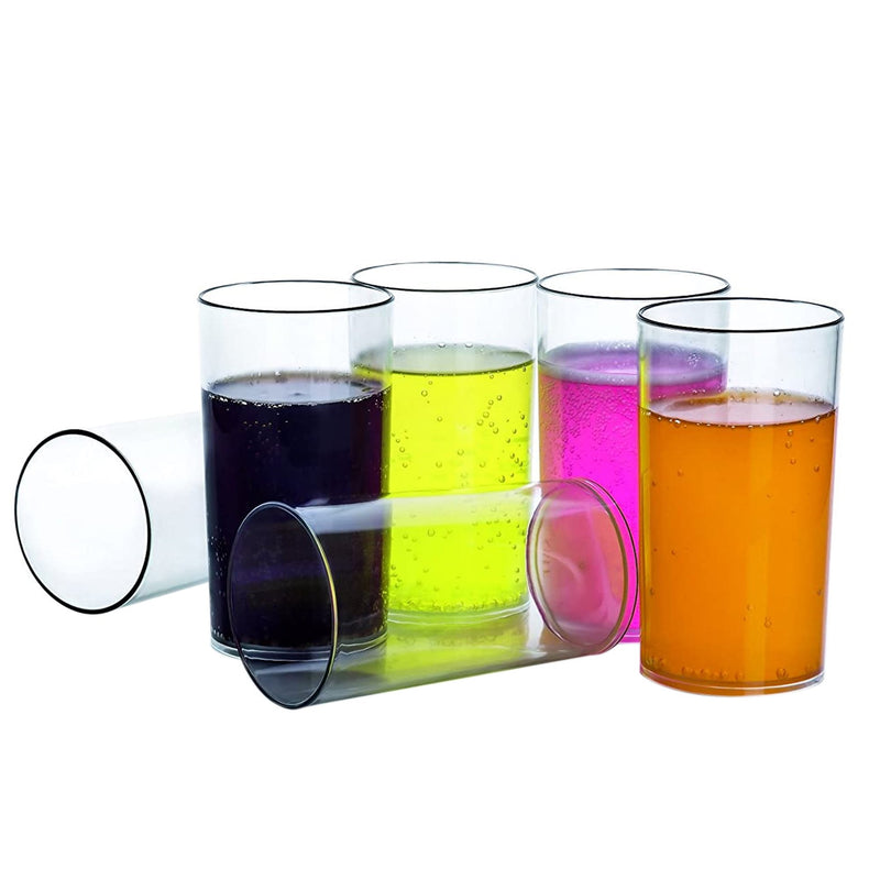 2343 Heavy unbreakable Stylish Plastic Clear look fully Transparent Glasses Set 330ml (6pcs) - 