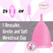 6112 Reusable Menstrual Cup for womens during menstrual periods and all purposes.