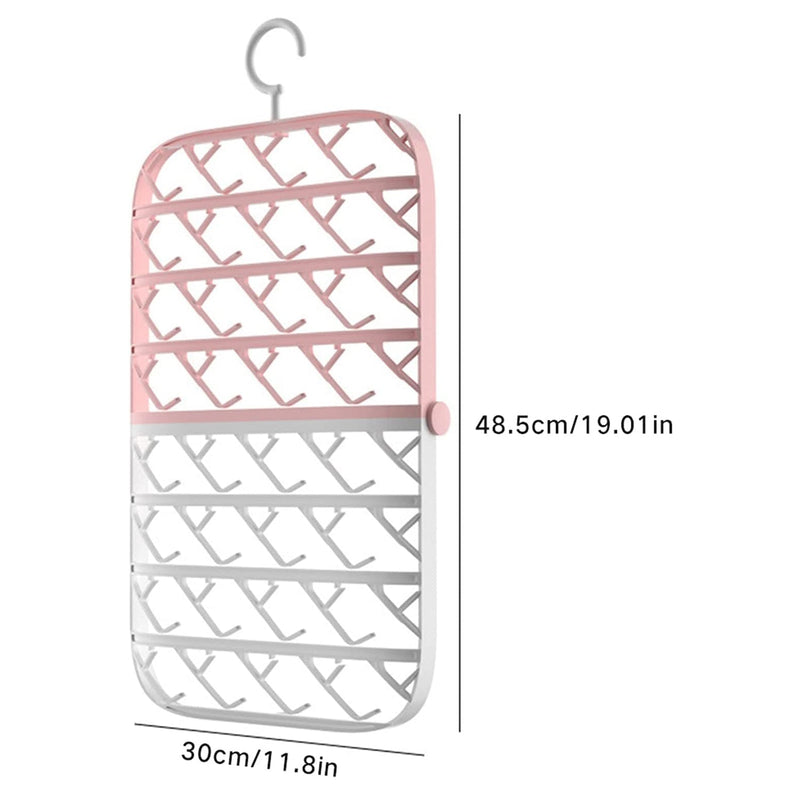 6086 Folding Sock Laundry Storage Hanger Multifunctional Underwear Drying Rack for Home Bedroom Dormitory Closet Organization Artifact folding sock hanger 