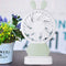 7633 Mini Portable Fan USB Rechargeable Handheld Rabbit Style Color Changing LED Light Pocket Desk Light Fan 