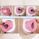4768 Bathroom Soft Thicker Warmer Stretchable Washable Cloth Toilet Seat Cover Pads (1pc) 