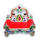 2381 Ladoo Bal Gopal Small Sinhasan for Pooja Mandir Krishna Sofa Asan - 