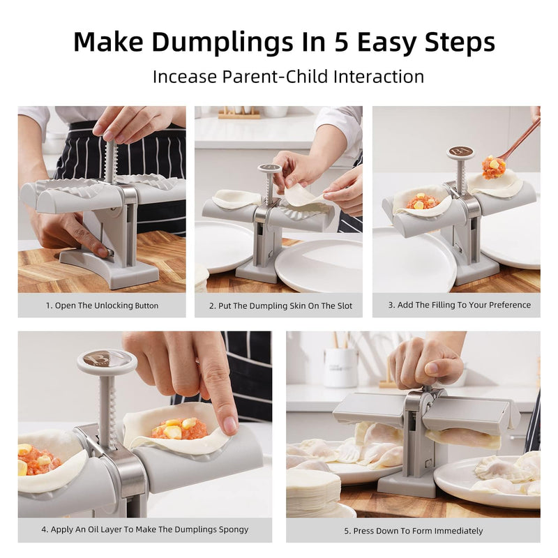 5300B Dumpling Maker Mold,Double Head Dumpling Mold Wrap Two At A One Time,Household Dumpling Maker Mould,Easy-Tool for Making Dumplings,Dumpling Press Mold Kitchen Accessories 