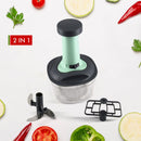 5902 PUSH CHOPPER MANUAL FOOD CHOPPER AND HAND PUSH VEGETABLE CHOPPER, CUTTER, MIXER SET FOR KITCHEN WITH 3 STAINLESS STEEL BLADE. 