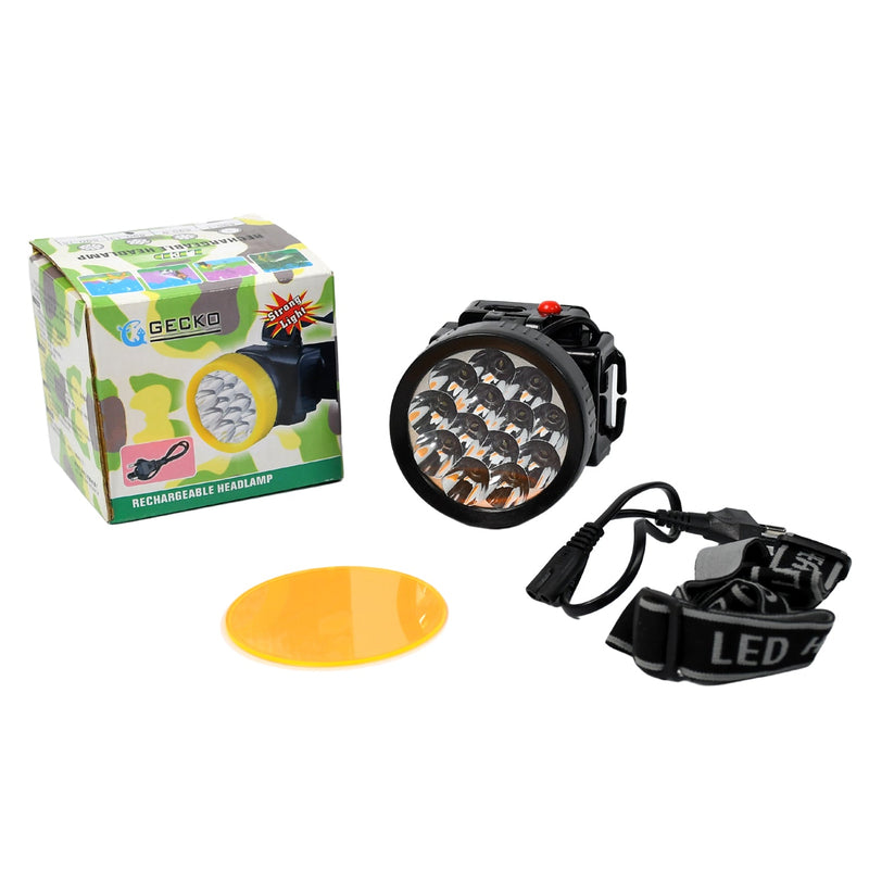 7519 HEAD LAMP 13 LED LONG RANGE RECHARGEABLE HEADLAMP ADJUSTMENT LAMP USE FOR FARMERS, FISHING, CAMPING, HIKING, TREKKING, CYCLING 