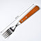2989 1pc Stainless steel fork with wooden handle. 