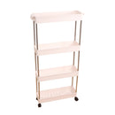 2156 Plastic 4 layer folding trolly Storage Organizer for Kitchen Storage Rack Shelf Trolley Rack with Caster Wheels (4 LAYER) 