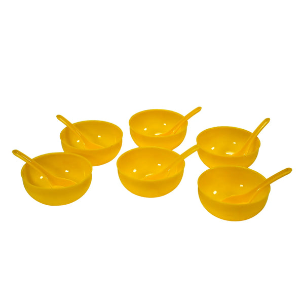 5105 Soup Bowl Spoon Set Plastic For Kitchen & Home Use 