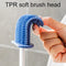 7683 Toilet Brush Set , Toilet Brush And Holder Set, Anti-Slip Handle Silicone Toilet Brush And Small Cleaning Brush , 