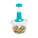 2464 Hand Press Fruits and Vegetable 2 in 1 Push Chopper for Kitchen, 3 Sharp Stainless Steel Blades (1600Ml) 