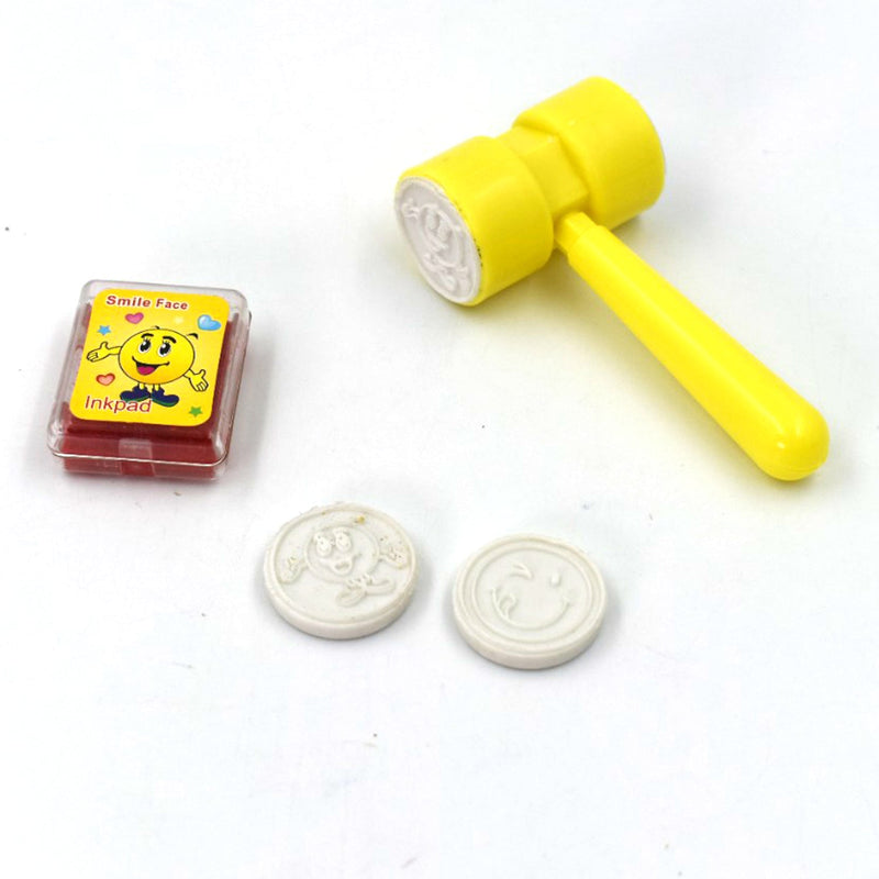 4810 Hammer Stamps 4 pieces - Smile Face 2 Hammer Seal Stamps with Small Hammer for Kids Theme Stamps for School Craft & Prefect Gift for Teachers, Parents and Students (Multicolor)  