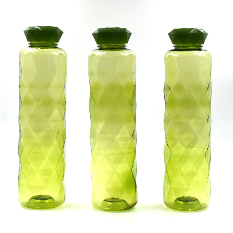 2668 3Pc Set Diamond Cut Bottle Used for storing water and beverages purposes for people.