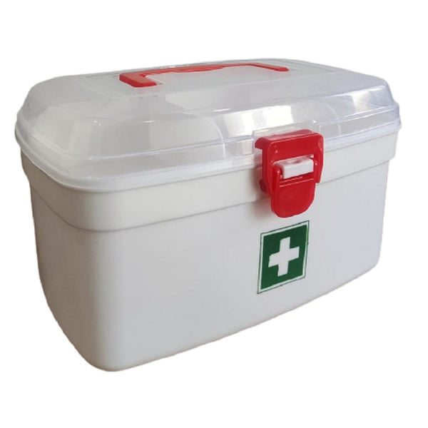 6412 Medical Box, 1 Piece,Indoor Outdoor Medical Utility,Medicine Storage Box,,Detachable Tray Medical Box Multi Purpose Regular Medicine, First Aid Box with Handle, 
