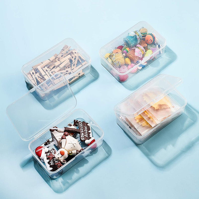 2968 Rectangle Clear Container Storage Box for small parts & Multiuse Box 