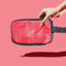 0845 Portable Travel Hand Pouch/Shaving Kit Bag for Multipurpose Use (Red)