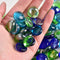 4980 Glass Gem Stone, Flat Round Marbles Pebbles for Vase Fillers, Attractive pebbles for Aquarium Fish Tank. (Approx - 45 Gem stones) 