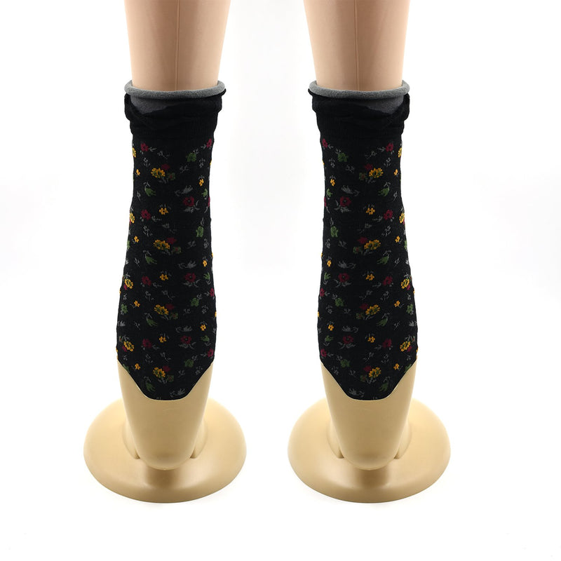 7344 Women's Crew Socks With fresh little flowers Printed ,high quality socks (Pack Of 20Pair)