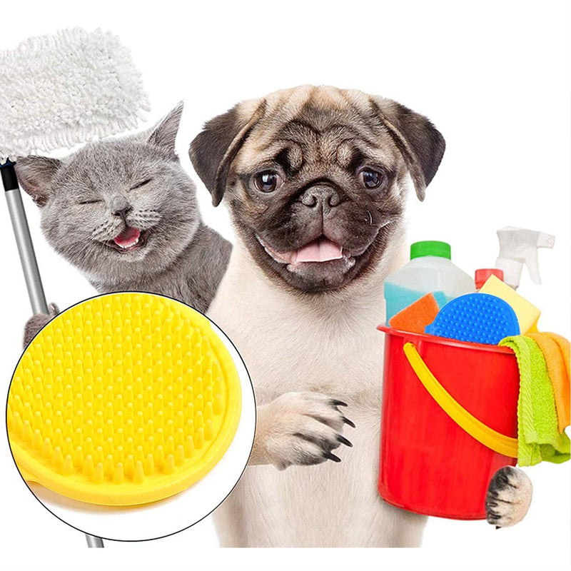 4911 Puppies Pet Massage Rubber Bath Glove for Dogs, Cats, Rabbit, & Hamster | Grooming Shampoo Washing Hand Brush - 1 Piece 