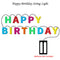 4815 Decoratives Plastic Happy Birthday 13 LED Letter Battery Operated String Lights, Outdoor String Lights (Multicolour) 