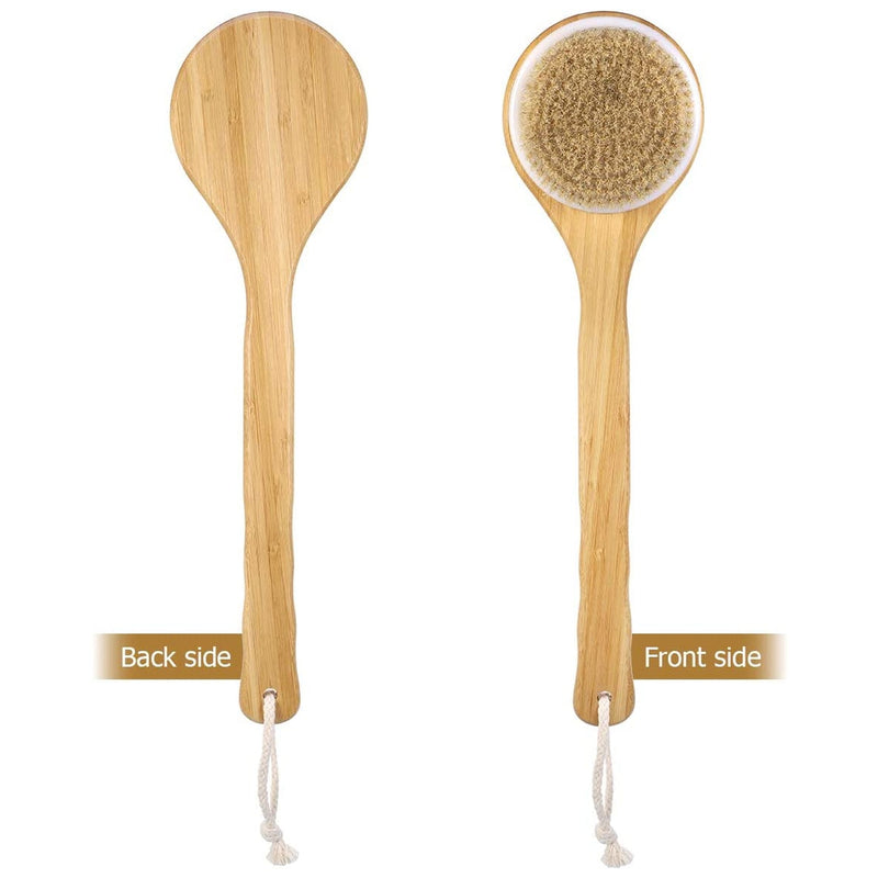 6700 Body Brush Dry Brushing Back Scrubber Shower Bath Brush Bamboo Long Handle Natural Bristles exfoliating Massage Improve Blood Circulation Cellulite 