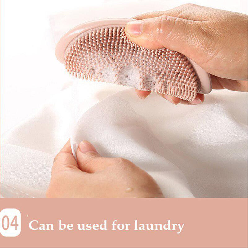 6137 2 in 1 Silicone Cleaning Brush used in all kinds of bathroom purposes for cleaning and washing floors, corners, surfaces and many more things.  