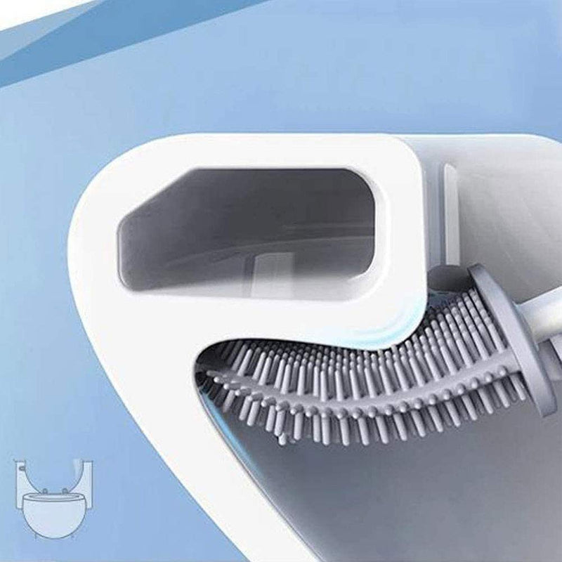 1410L Silicone Toilet Brush/ Flexible Soft Bristle Brush with Quick Dry Holder Cleaning Brush for Toilet Accessories ( Without Sticker & Box ) 