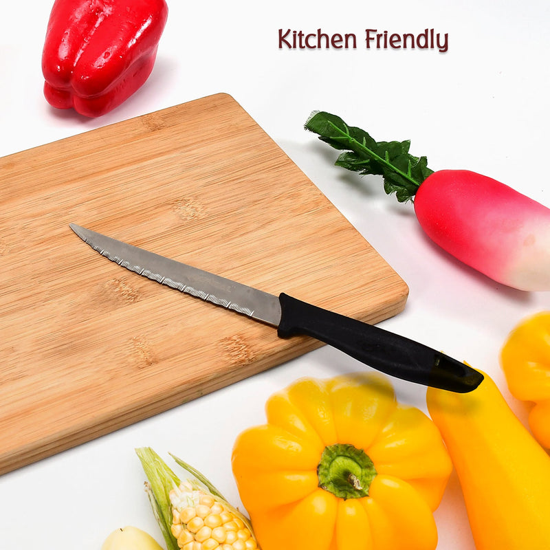 2373 Stainless Steel knife and Kitchen Knife with Black Grip Handle. 