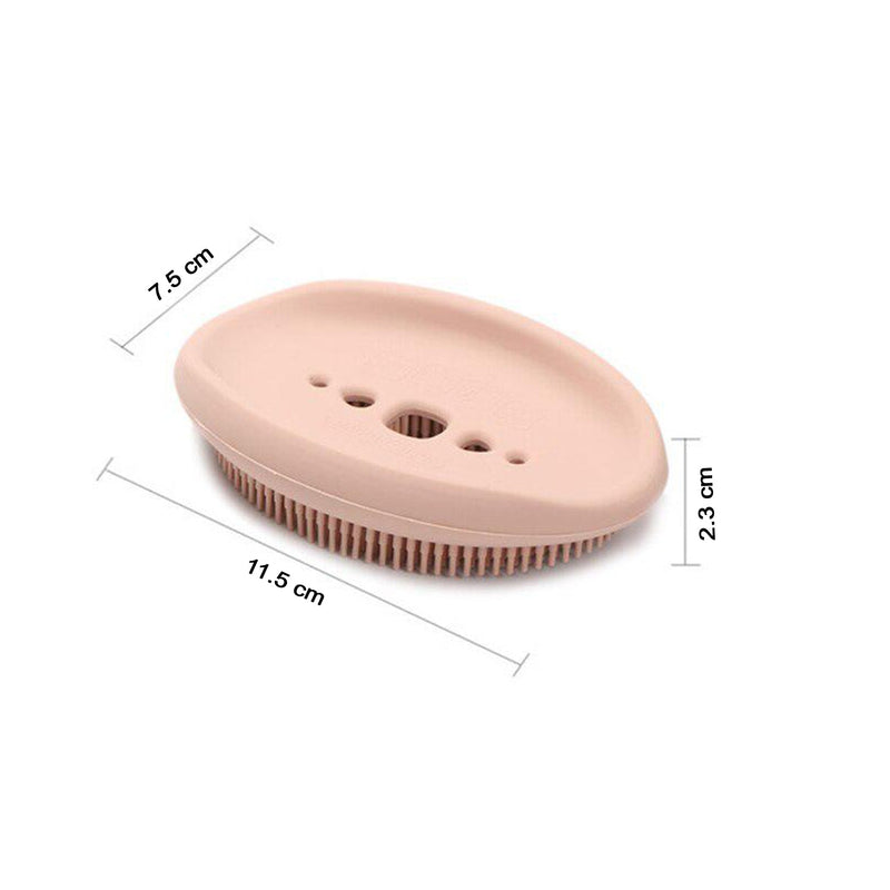 6137 2 in 1 Silicone Cleaning Brush used in all kinds of bathroom purposes for cleaning and washing floors, corners, surfaces and many more things.  