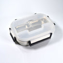 2977 Lunch Box for Kids and adults, Stainless Steel Lunch Box with 3 Compartments With spoon slot. 