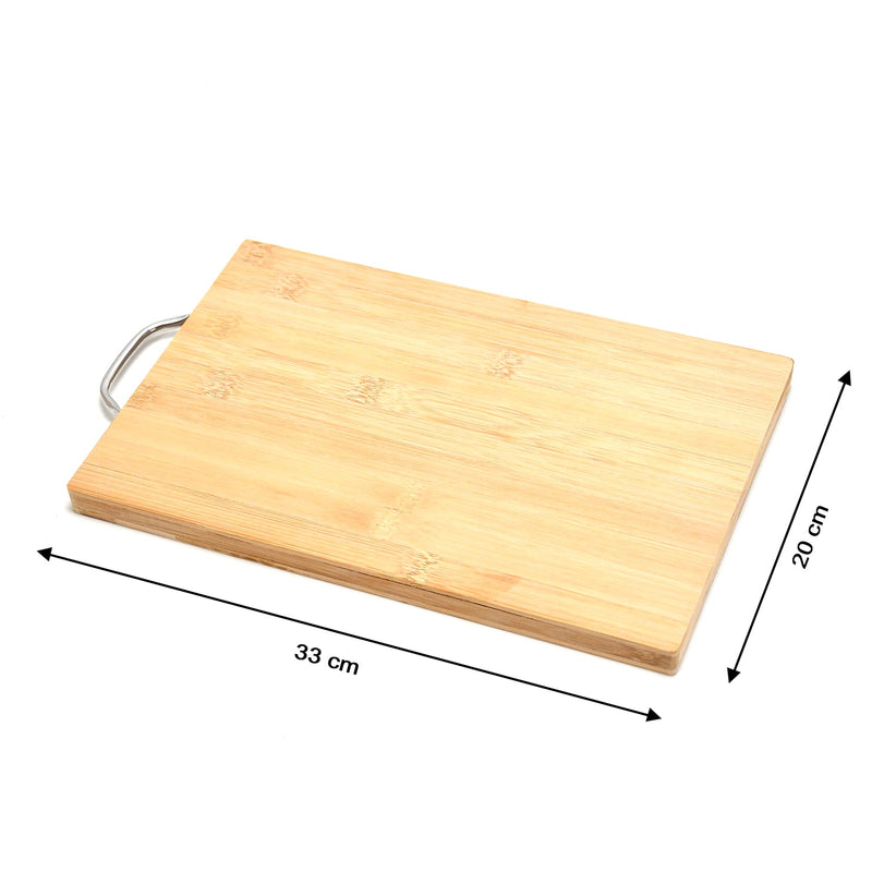 2475A Thick Wooden Bamboo Kitchen Chopping Cutting Slicing Board with Holder for Fruits Vegetables Meat 